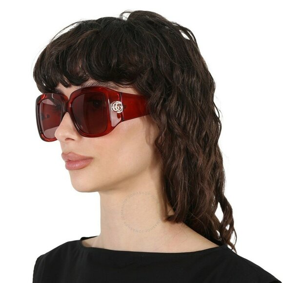 Gucci GG1402S Sunglasses – Transparent Burgundy Frame Brown  | Model GG1402S 003 - Picture 2 of 10